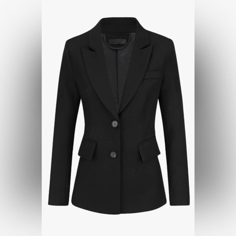 YUNCLOS Women's Black Dual Button Blazer Size‎ Large Career Professional
